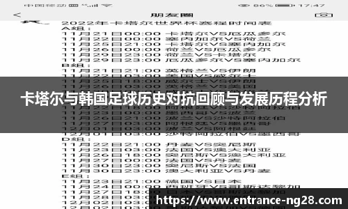 卡塔尔与韩国足球历史对抗回顾与发展历程分析
